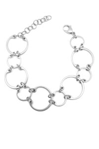 Alternating Bracelet by Wraptillion: a modern geometric linked circle chain bracelet