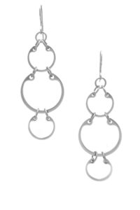 Large Alternating Earrings by Wraptillion: airy, lightweight modern industrial linked circle statement earrings