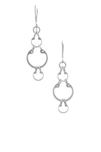 Small Alternating Earrings by Wraptillion: little modern industrial linked circle dangle earrings