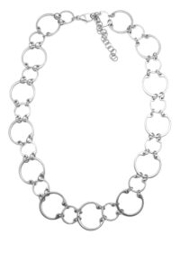 Alternating Necklace by Wraptillion: a modern geometric linked circle chain necklace