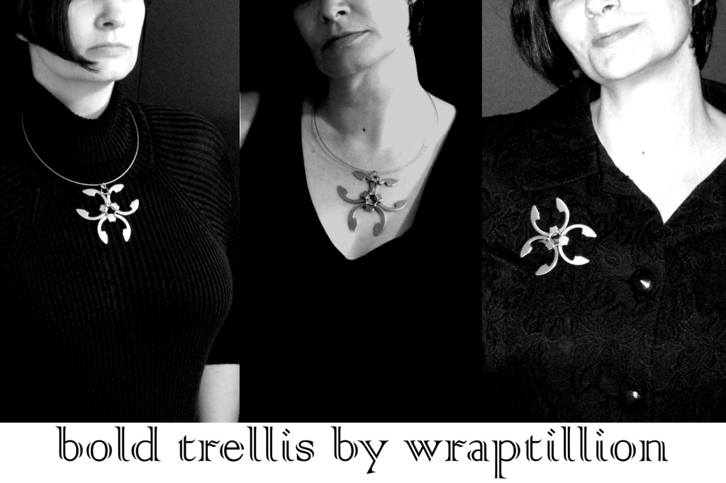 Bold Trellis pendant & pin by Wraptillion