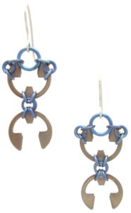 Scarab Earrings by Wraptillion (Heat Patina Collection)