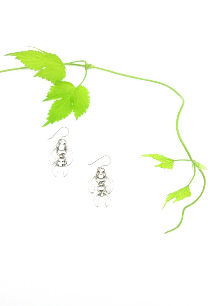 Hops Earrings by Wraptillion with hops bine