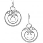 Photo of the Small Concentric Ring Earrings by Wraptillion (modern geometric nested circles silver-tone earrings.)