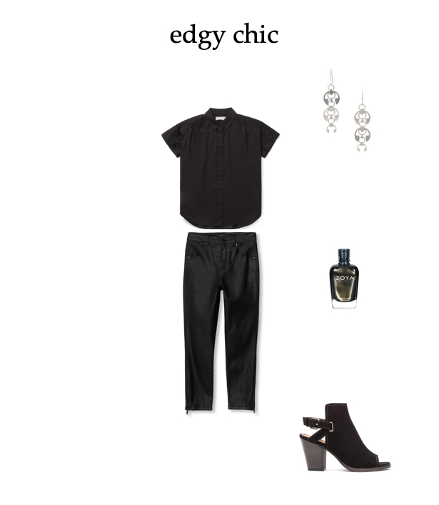 mix and match your style for a casual weekend look: take an all-black outfit from classic to edgy chic, with style ideas from Wraptillion