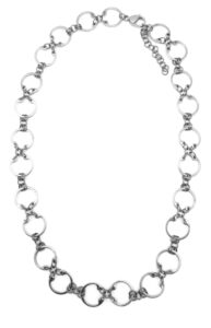 Baseline CXC Necklace by Wraptillion (silver-tone linked circle modern chain necklace)