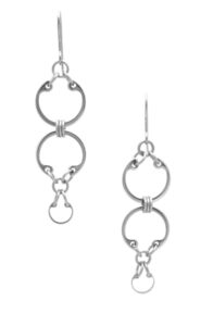 C=Cxc Earrings by Wraptillion (silver-tone linked circles modern dangle earrings)